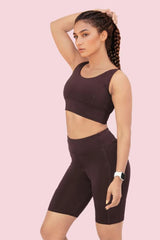 ENAMOR BRA A206 Women's Criss Cross High Impact Long Line Sports Bra - High Support, Padded, High Coverage, Non-Wired