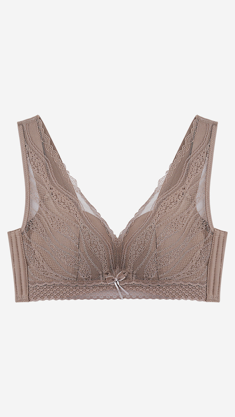Umber Lace Push-Up Bra I Wirefree Wide-Strap