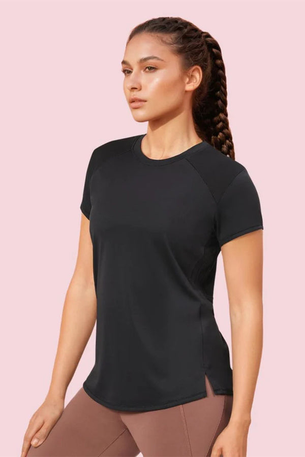 ENAMOR A313 Women Active Panel Quick Dry Relaxed Fit, Regular Length Workout T-Shirt
