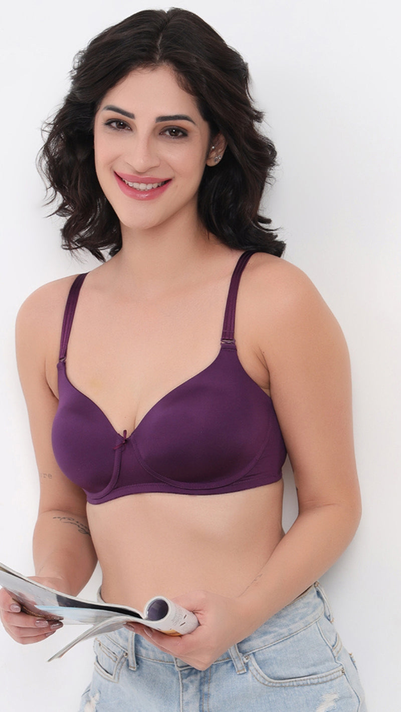 Triumph Purple Wire-Free Seamless T-Shirt Bra