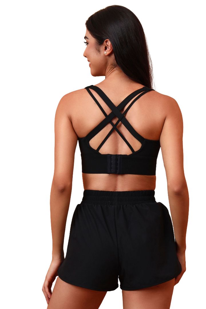 AXTZH Everyday Essential Bra with Wide Straps and Smooth Supportive Fit X0629-BLACK-CP119