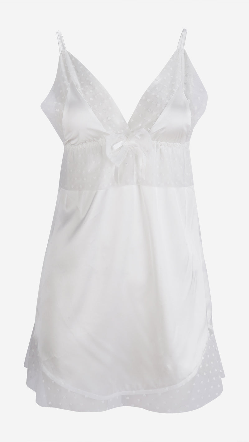 Satin & Sheer Mesh Peplum Babydoll | Statement Lingerie