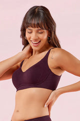 ENAMOR BRA A077 Women's Padded Non-Wired T-Shirt Bra, Full Coverage, Soft Bamboo Fabric, Breathable, Pinch-Free