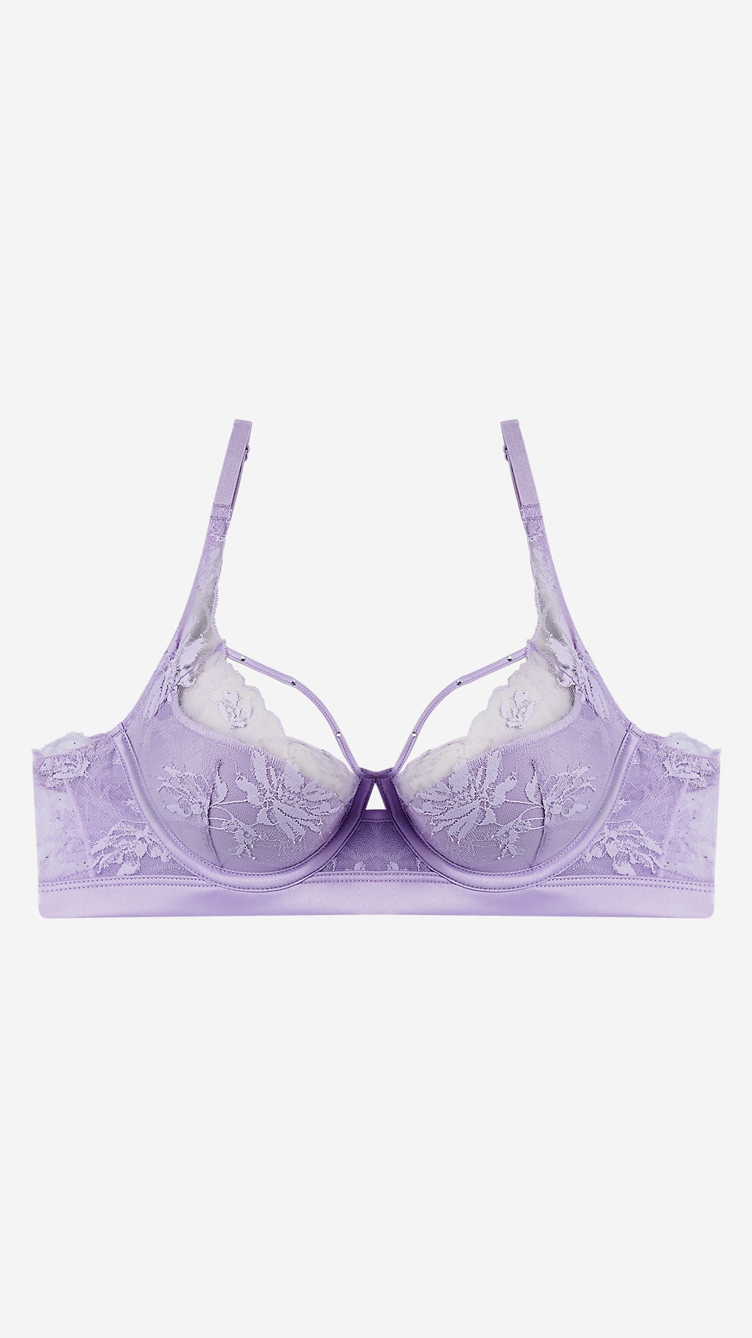 Lavender Lace Bra with Strappy Detail