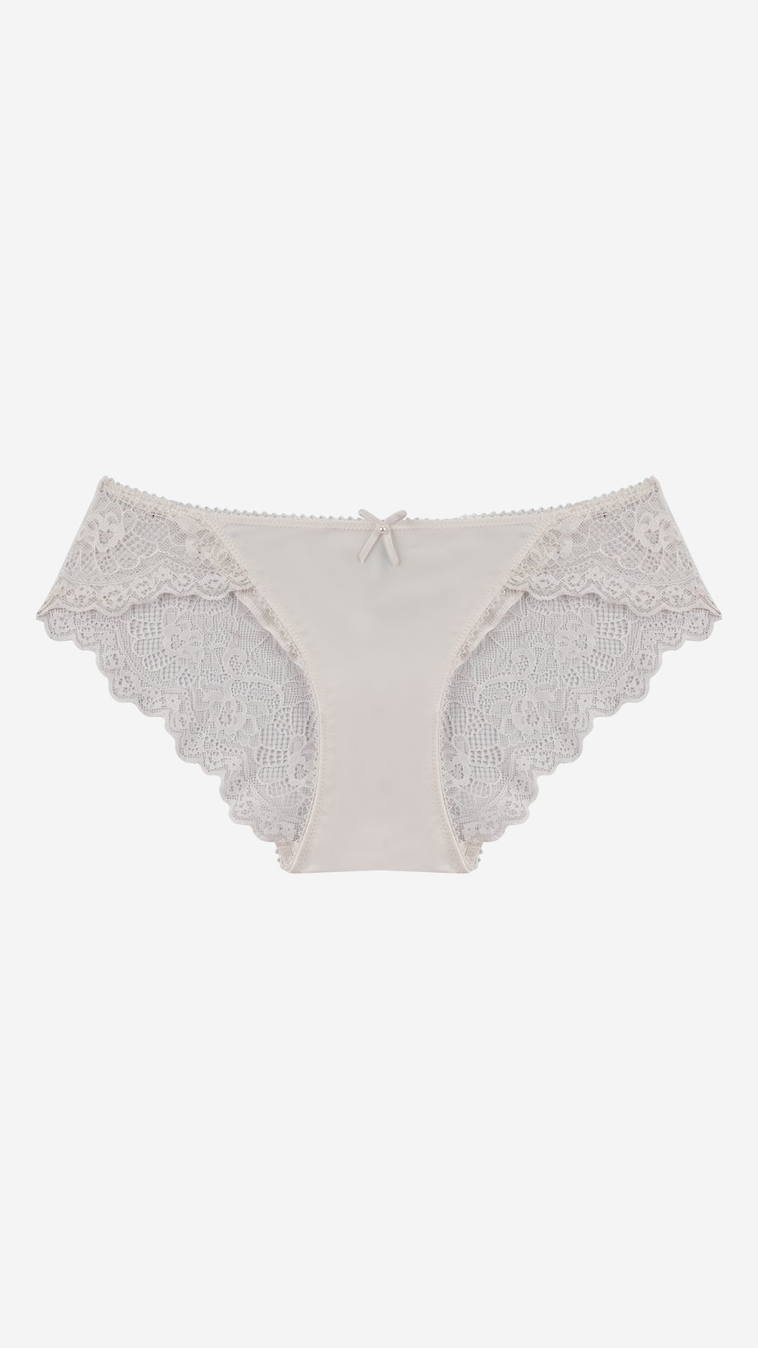 Ivory Lace Bikini Brief with Bow Detail