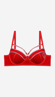 Rhinestone Trim Padded Wired Bra | Bold Fashion Bra