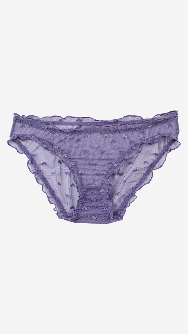 Lavender Heart Print Sheer Panty
