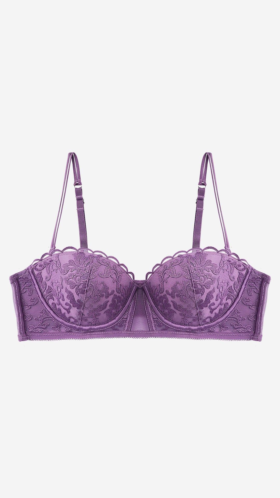 Plum Lace Balconet Bra – Padded & Wired