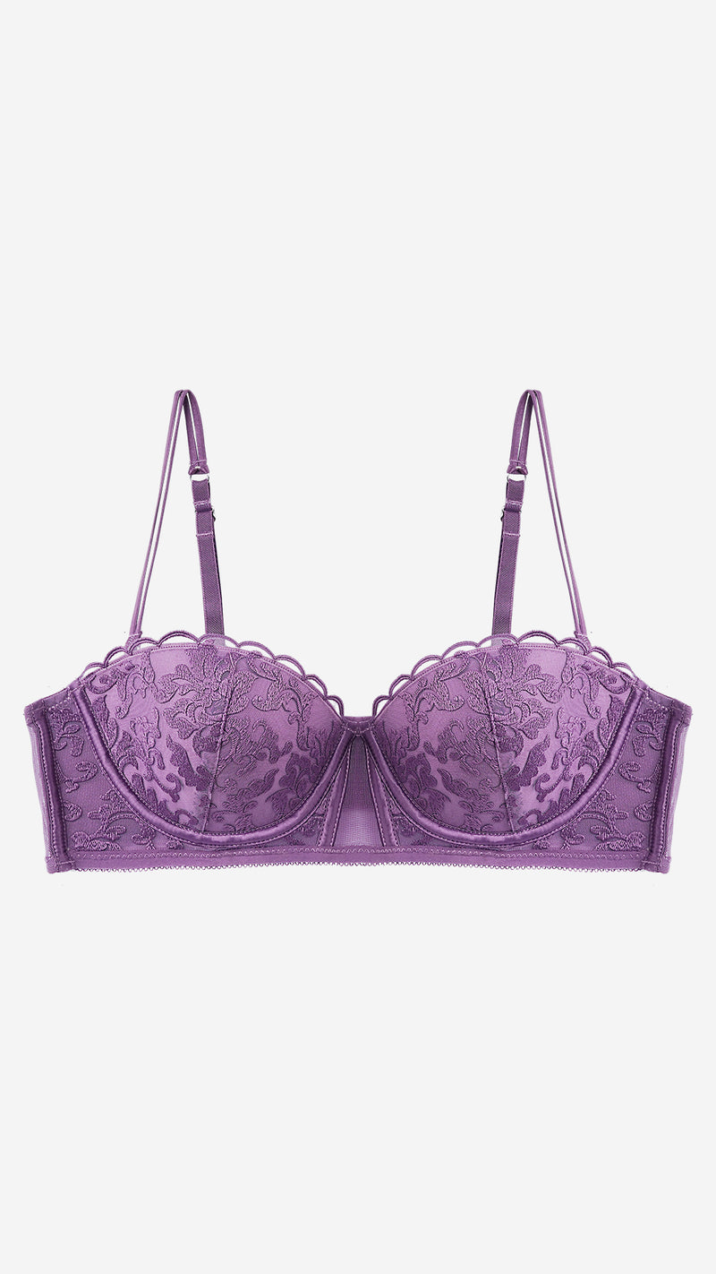 Plum Lace Balconet Bra – Padded & Wired