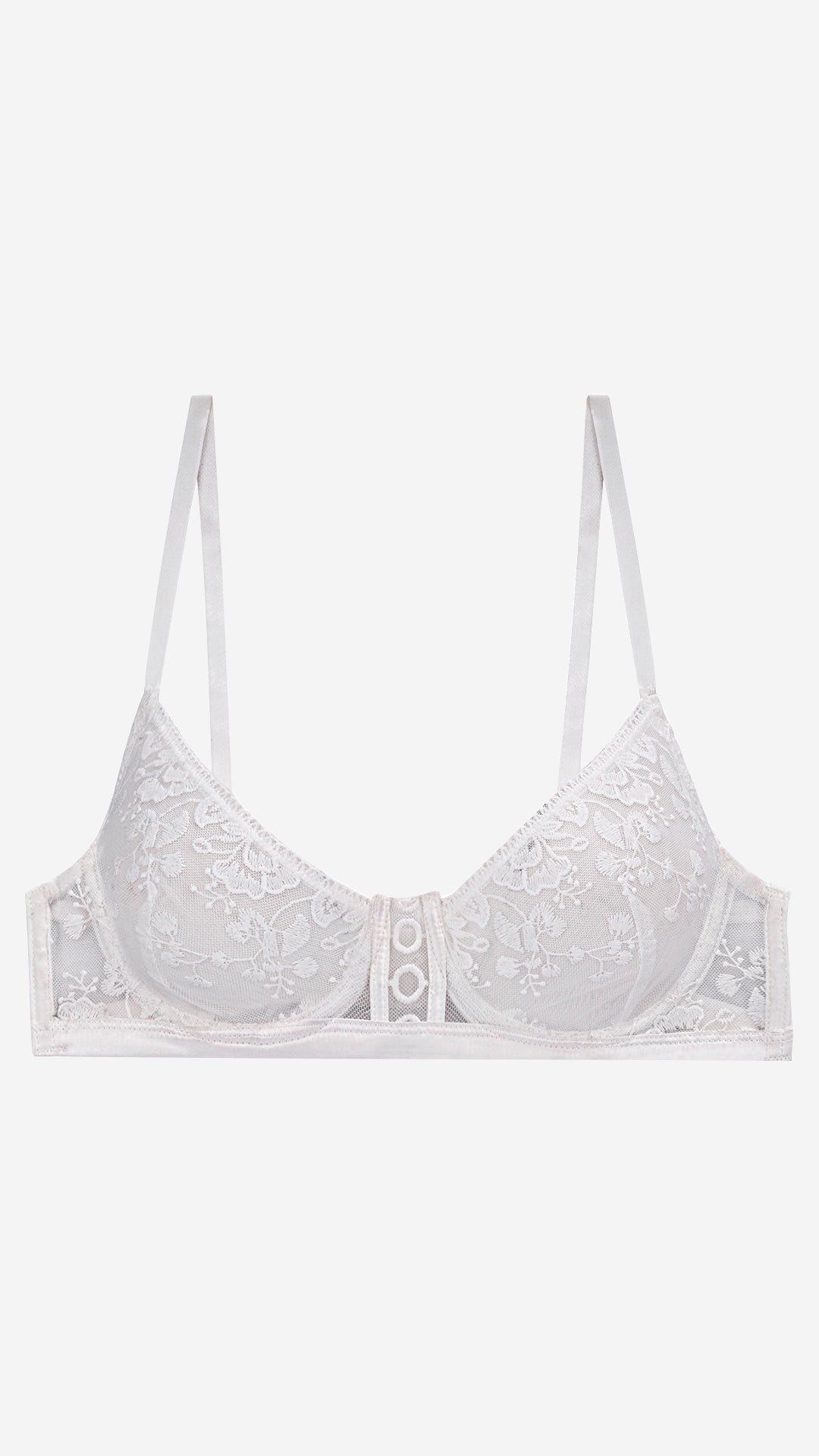 Floral Lace Mid-Coverage Bra | Non-Padded Wired Fancy Bra