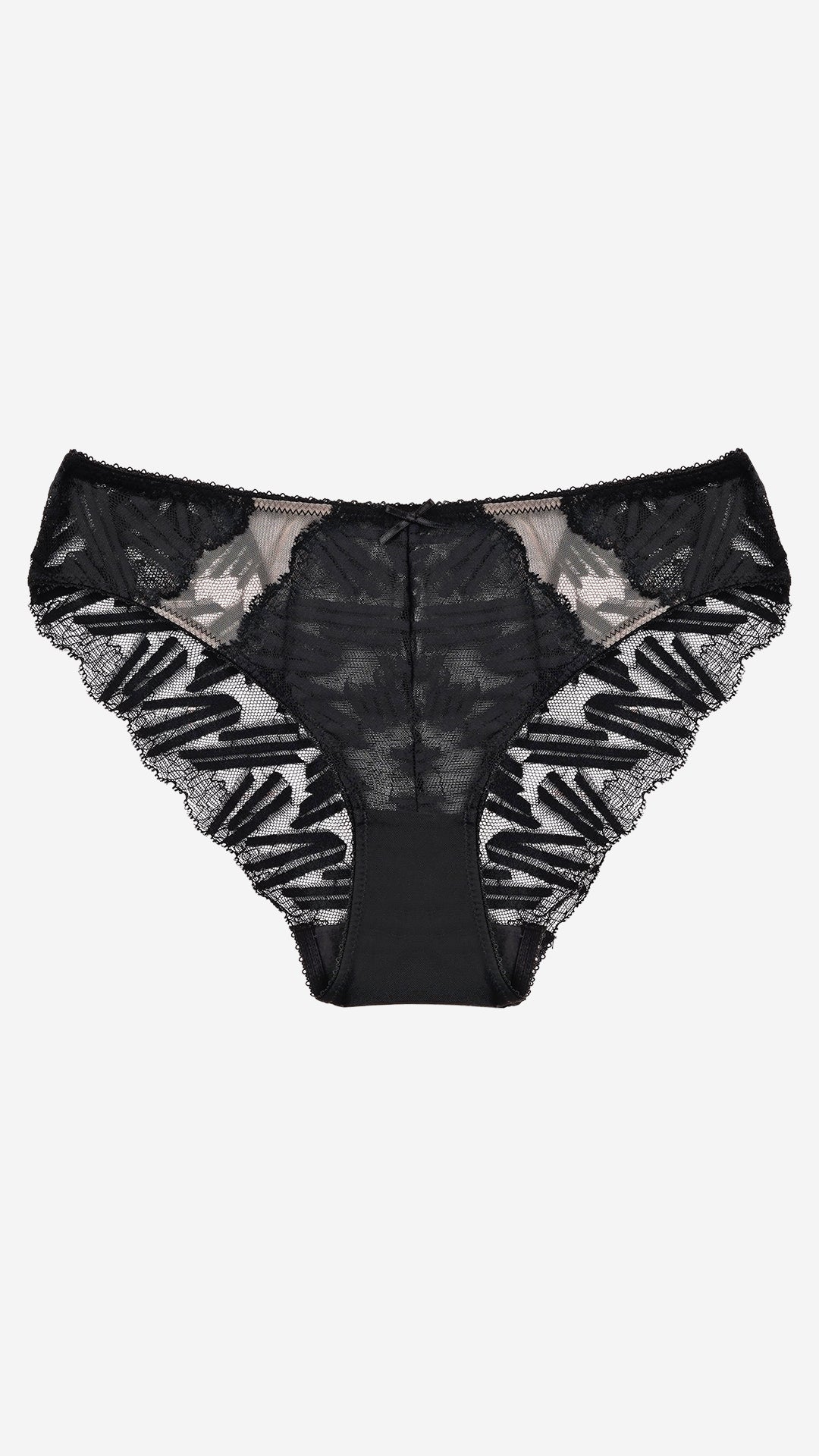 Black Lace Sheer Panty with Cutout Detail