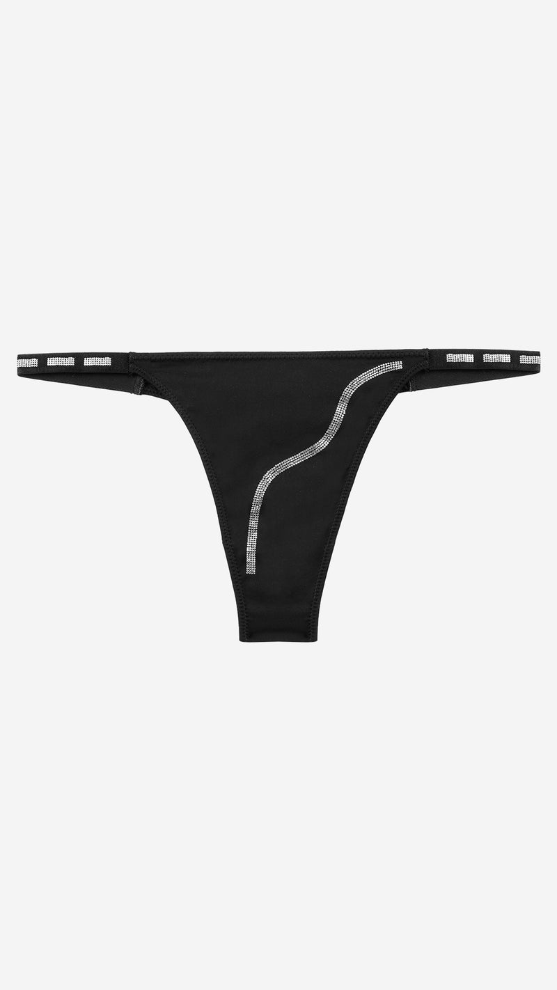 Black Diamante Thong – Stylish Strap