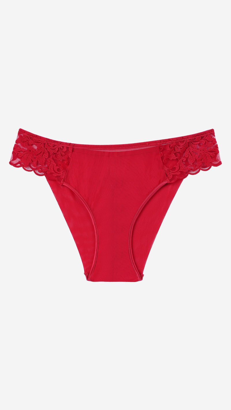 Red Sheer Lace Classic Brief