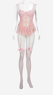 Lace Bustier with Garter Straps & Stockings | Sensual Lingerie Set