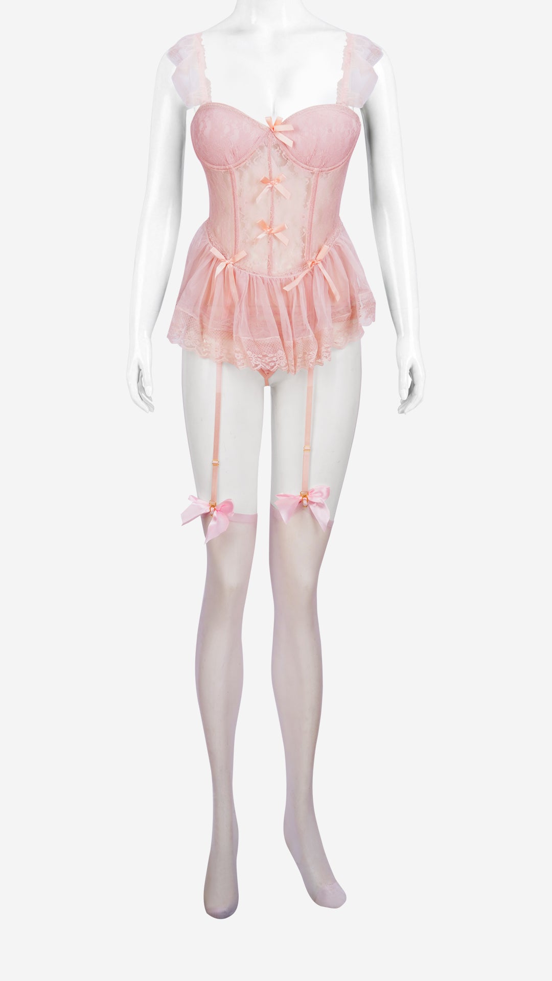 Lace Bustier with Garter Straps & Stockings | Sensual Lingerie Set