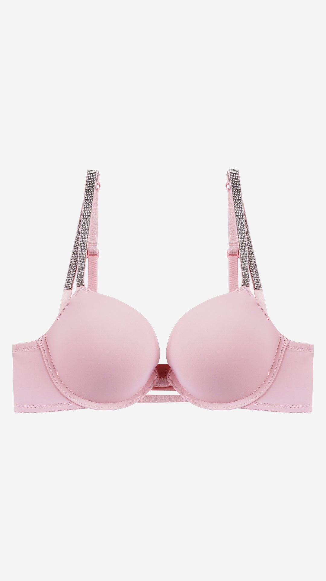 Pink Push-Up Bra with Diamante Straps