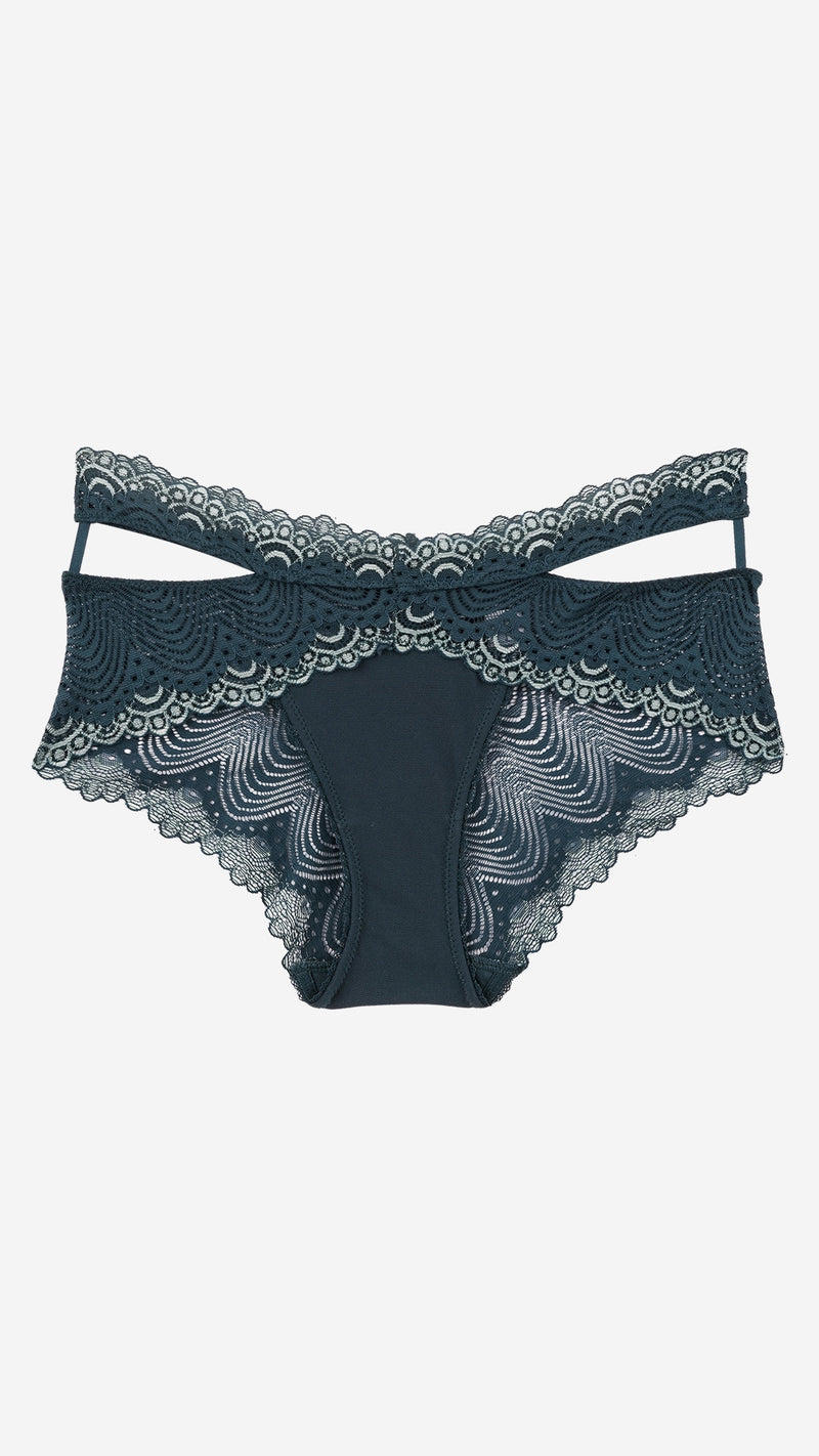 Teal Lace Cut-Out Fashion Brief