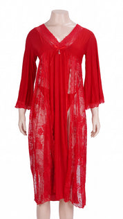 Lace Front Slit Night Gown