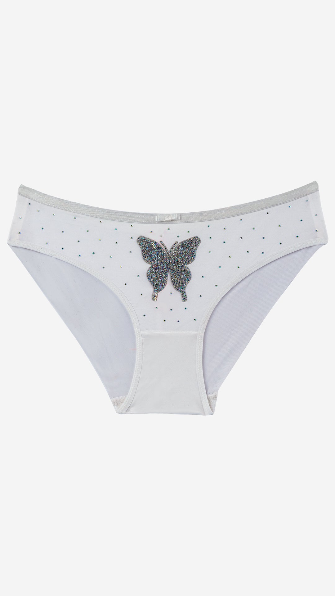 White Crystal Butterfly Sheer Brief – Classic