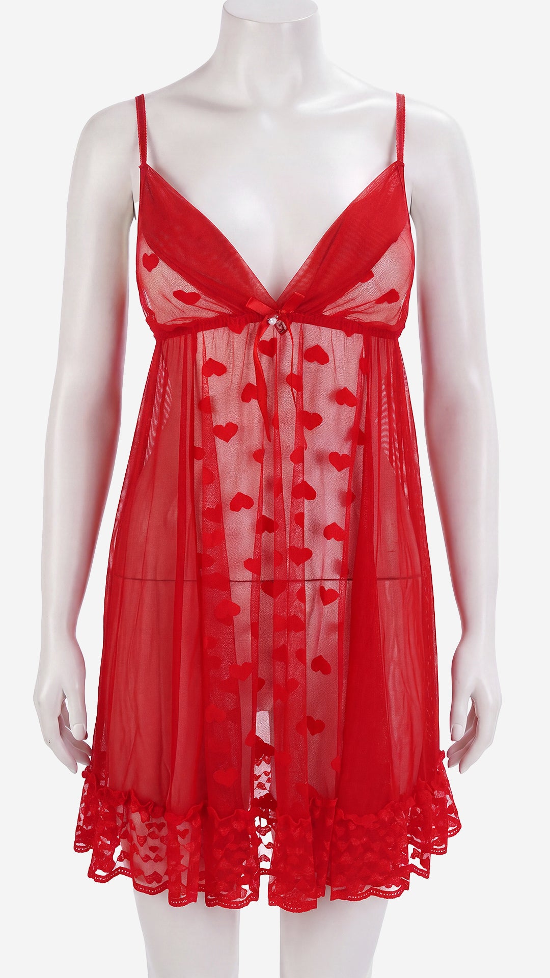 Sheer Mesh Babydoll | Self-Design Lace Lingerie with G-String