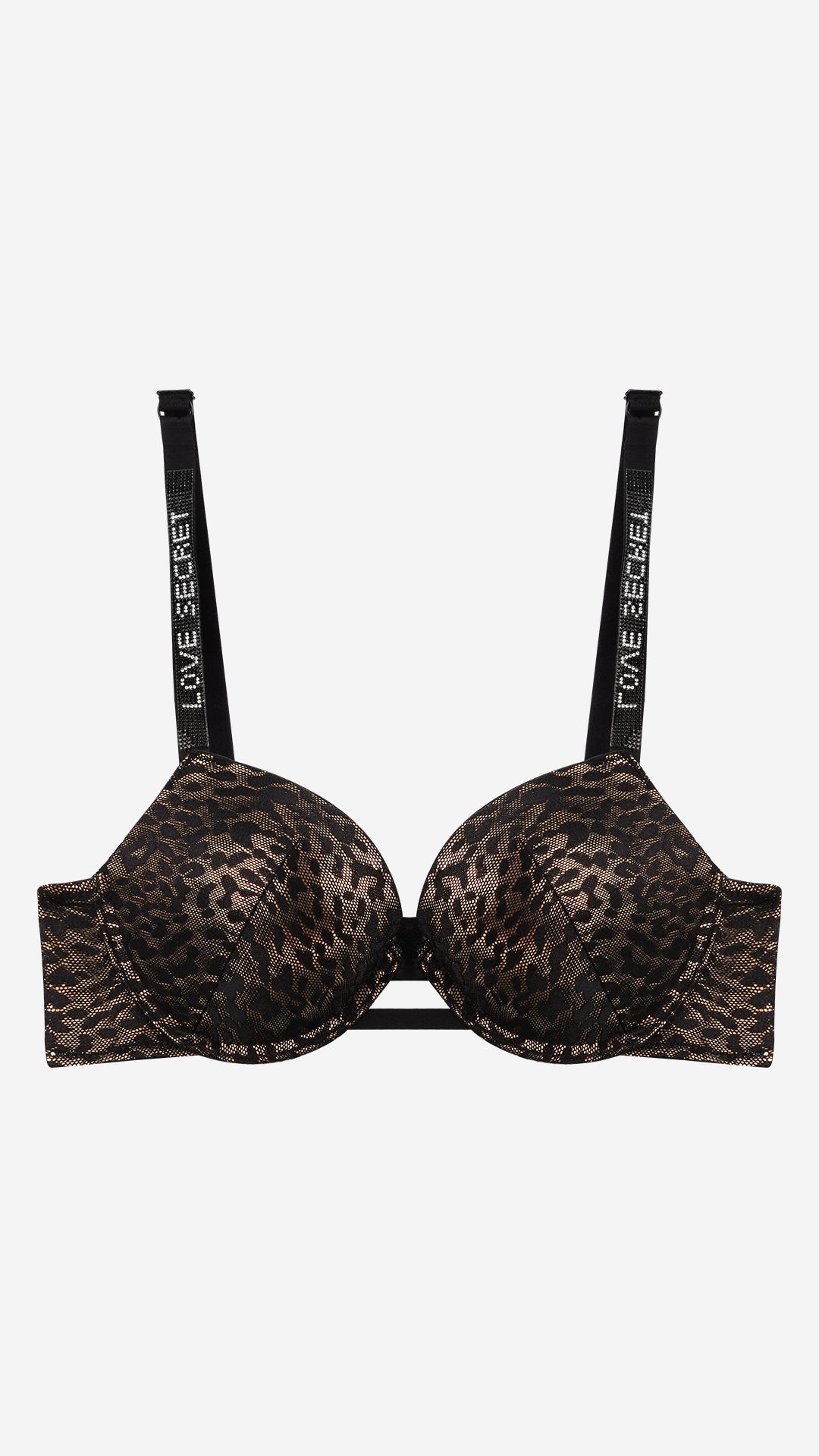 Leopard Print Lace Push-Up Padded Bra | Fancy Strap Bra