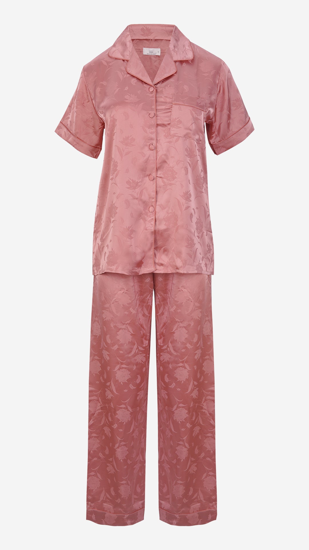 Jacquard Satin 3pc Pajama Set – Shirt, Shorts & Pant