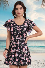 Print2 AXTZH Floral Frock-like Chic Romper Swimwear XSWIM1PF5855IY