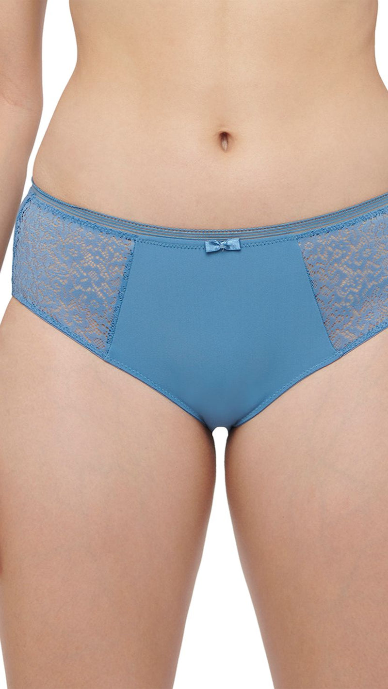 Triumph Blue Lace Panel Midi Brief
