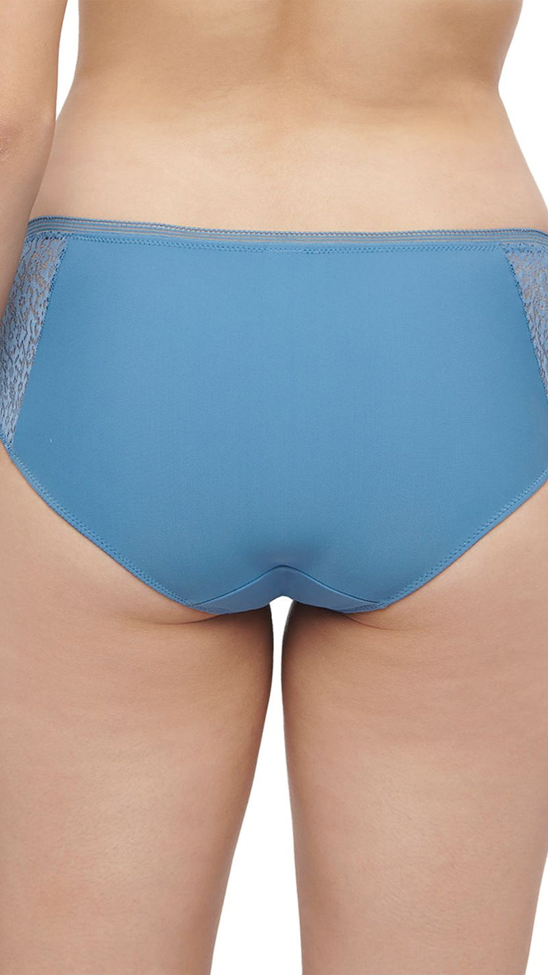 Triumph Blue Lace Panel Midi Brief
