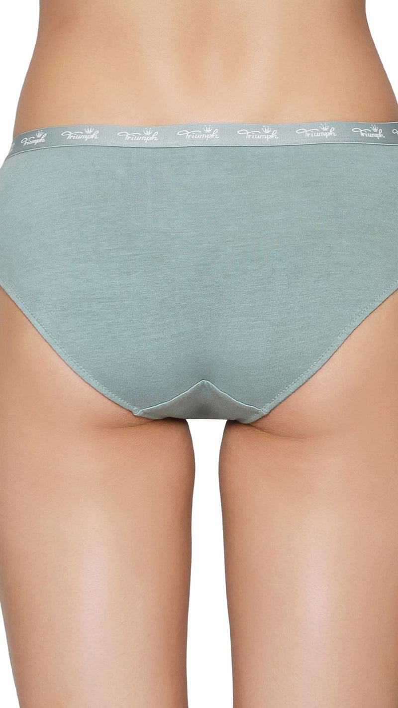 Triumph Teal Cotton Blend Classic Mid-Rise Hipster Panties -FU