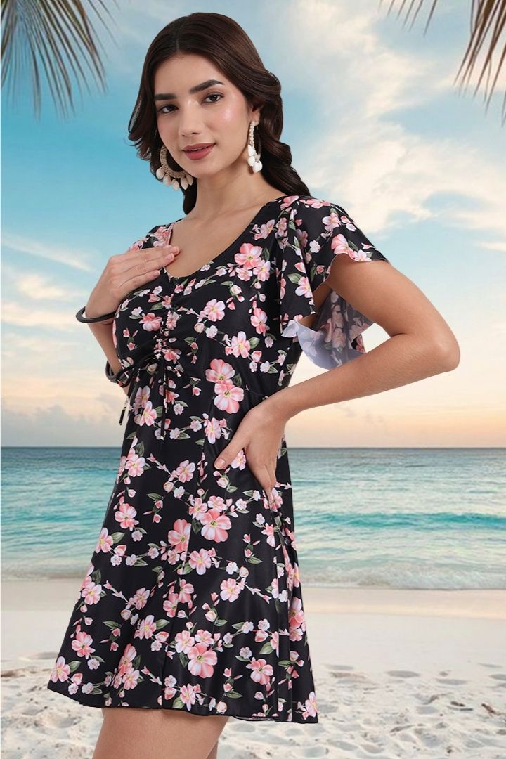 Print2 AXTZH Floral Frock-like Chic Romper Swimwear XSWIM1PF5855IY
