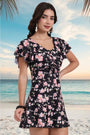 Print2 AXTZH Floral Frock-like Chic Romper Swimwear XSWIM1PF5855IY