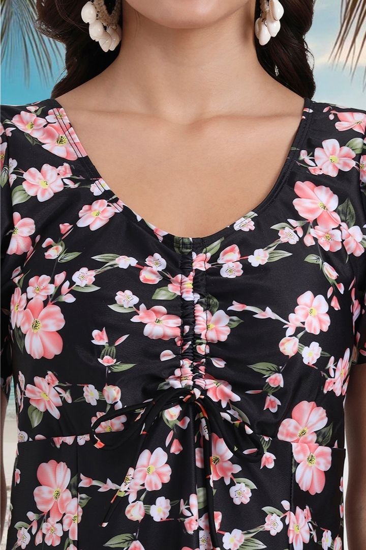 Print2 AXTZH Floral Frock-like Chic Romper Swimwear XSWIM1PF5855IY