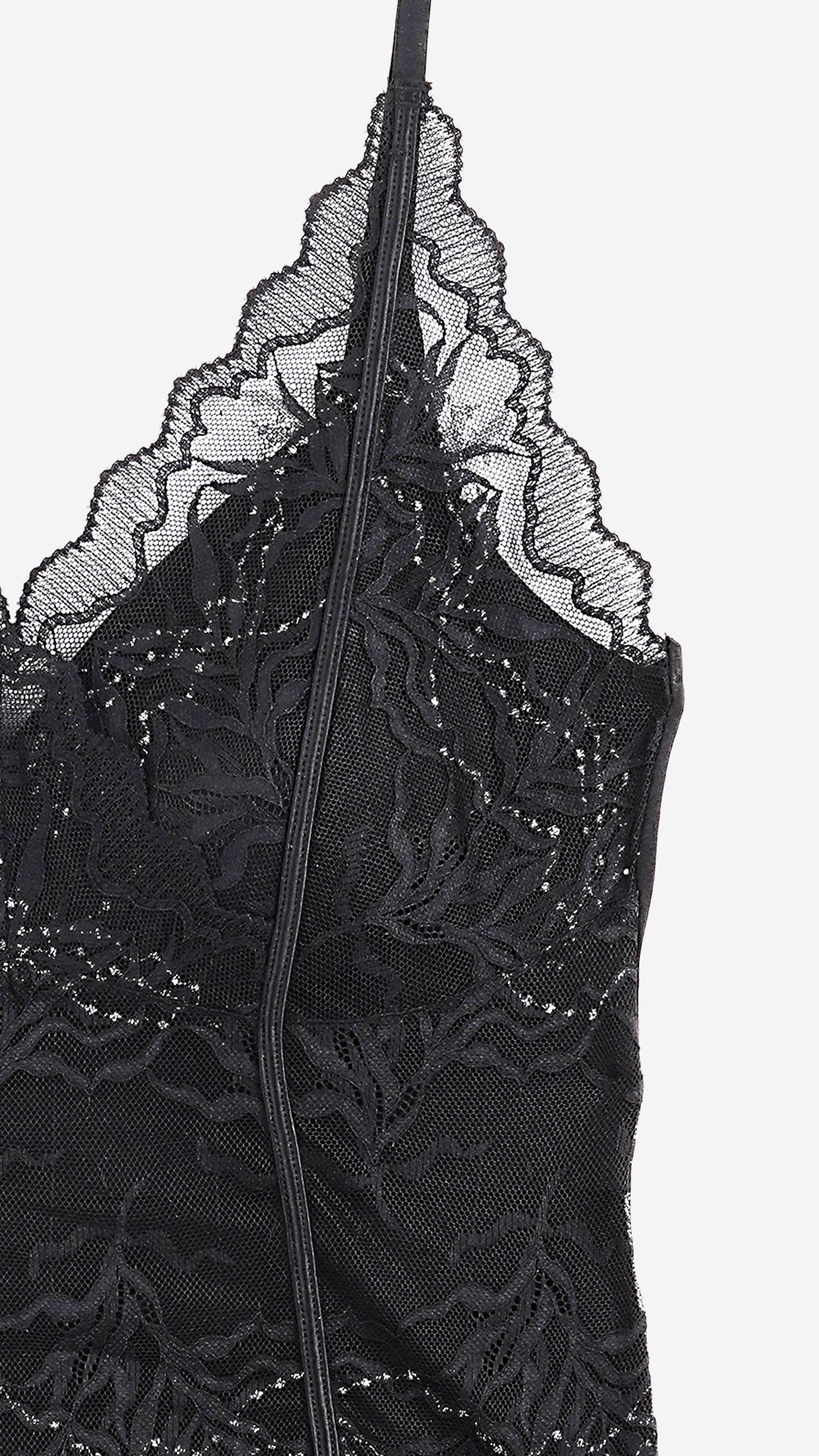 Black Floral Lace Padded Bralette Cami