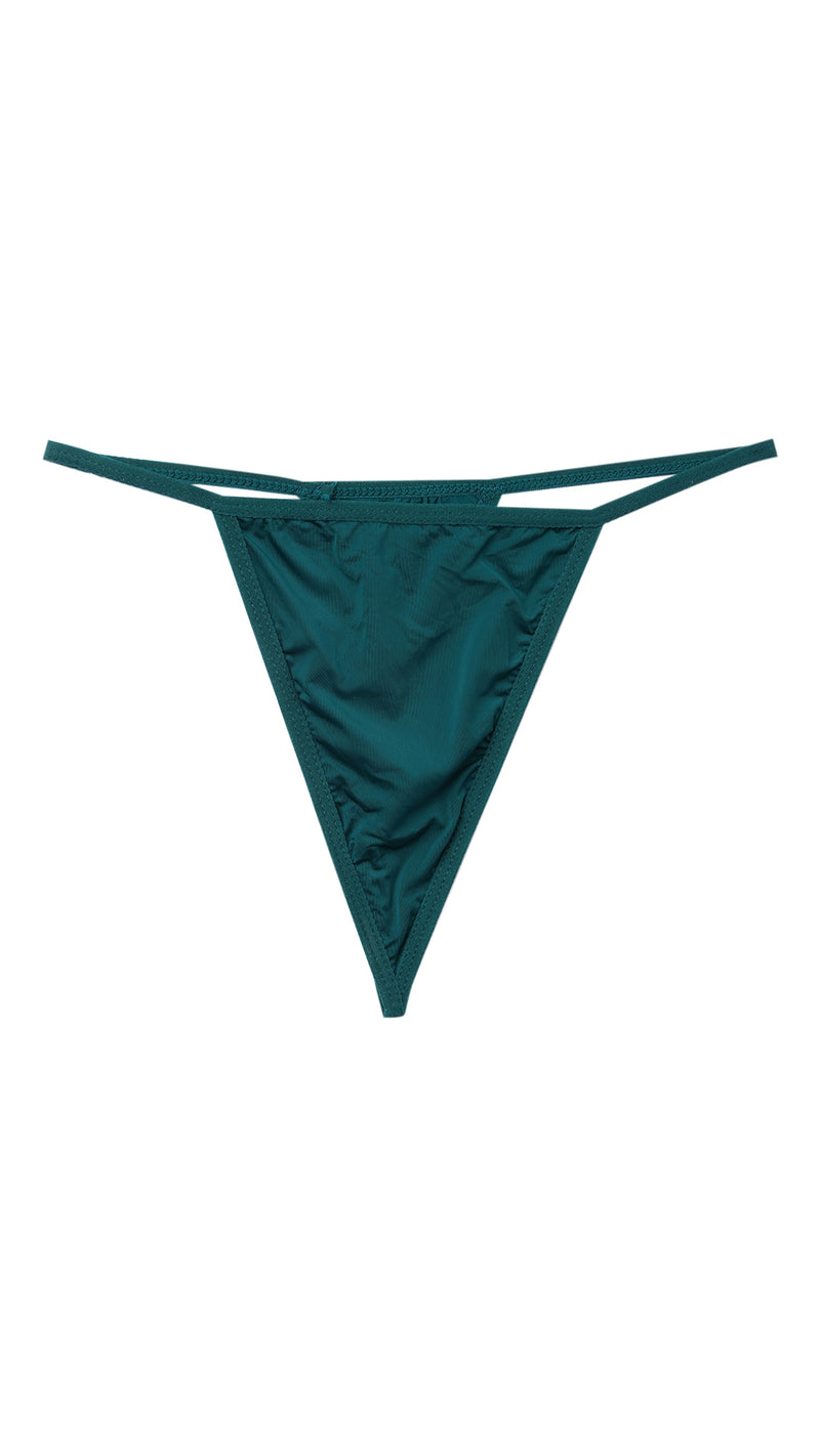 Teal thong, product flat lay
