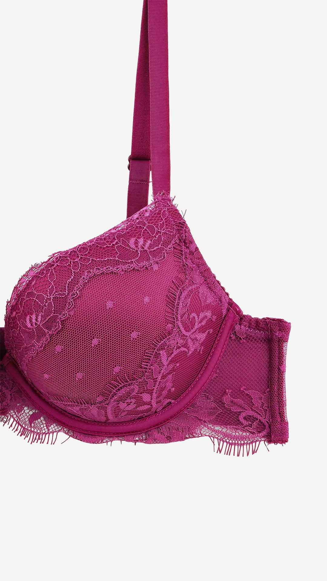 Magenta Lace Push-Up Wired Bra