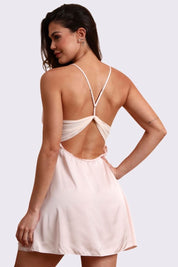 AXTZH Stylish Lace Nightwear with Soft Fabric and Relaxed Flow for Nighttime Elegance X0908-BLUSH-F1S