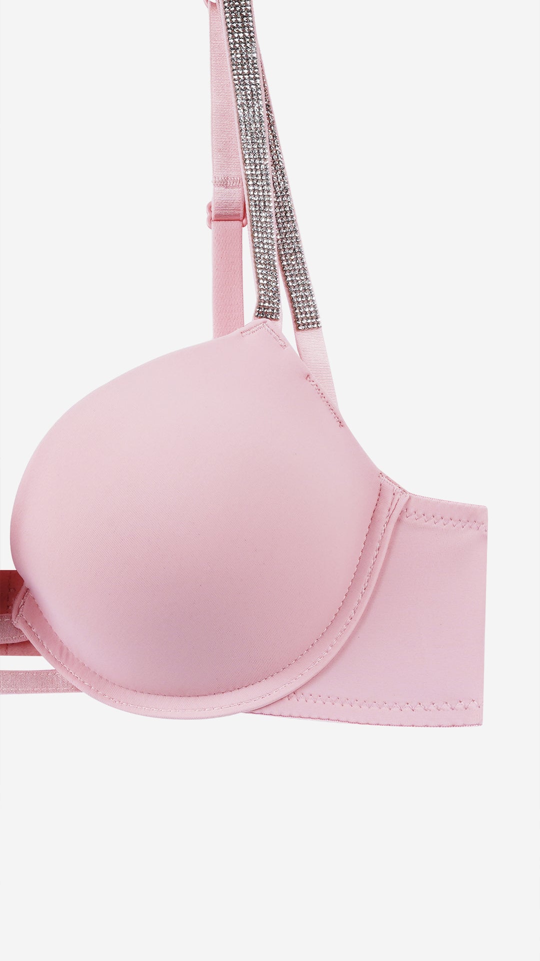Pink Push-Up Bra with Diamante Straps