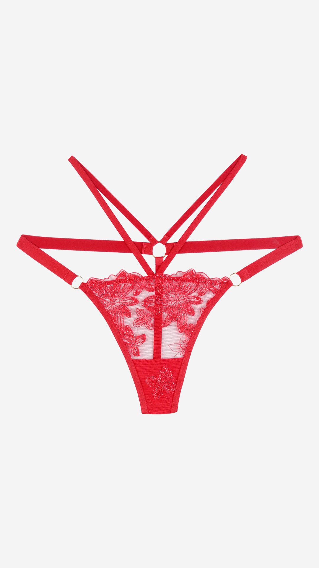 Net Babydoll Set | Fancy Strappy Lace Lingerie with Thong