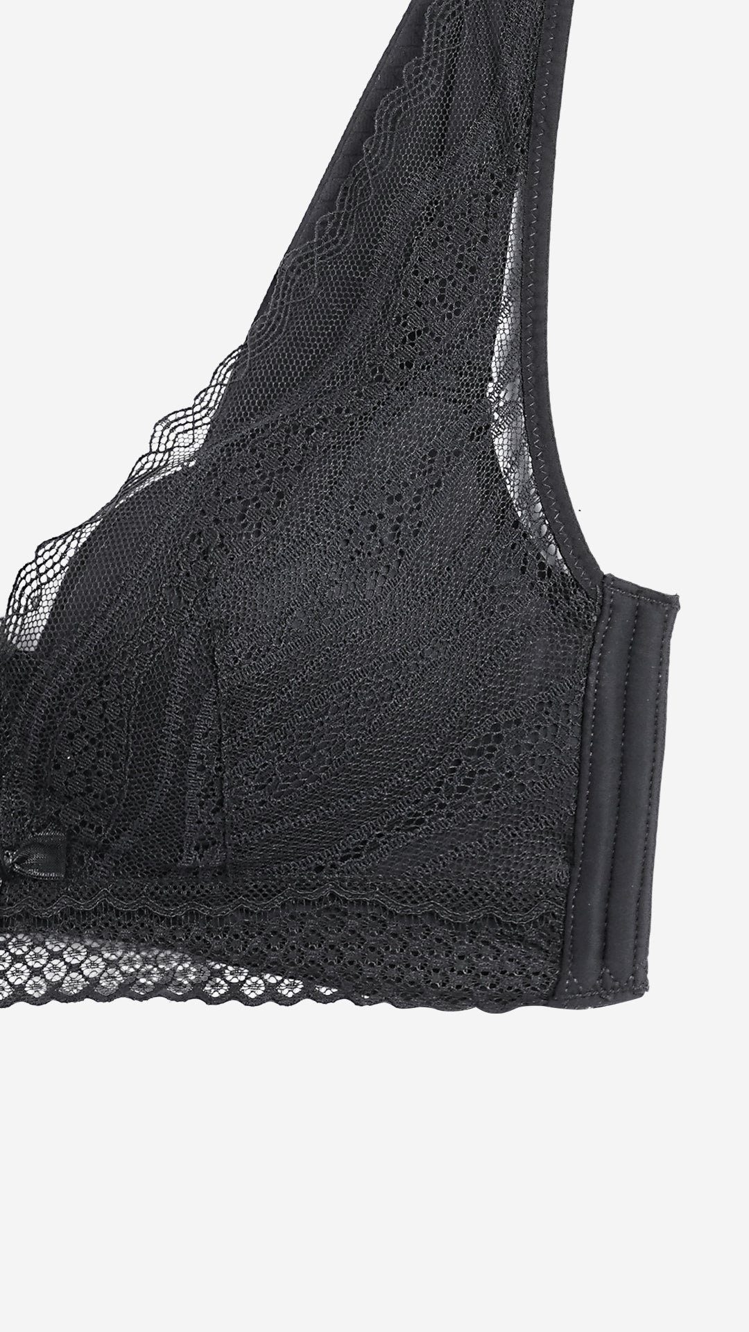Black Lace Push-Up Bra I Wirefree Wide-Strap