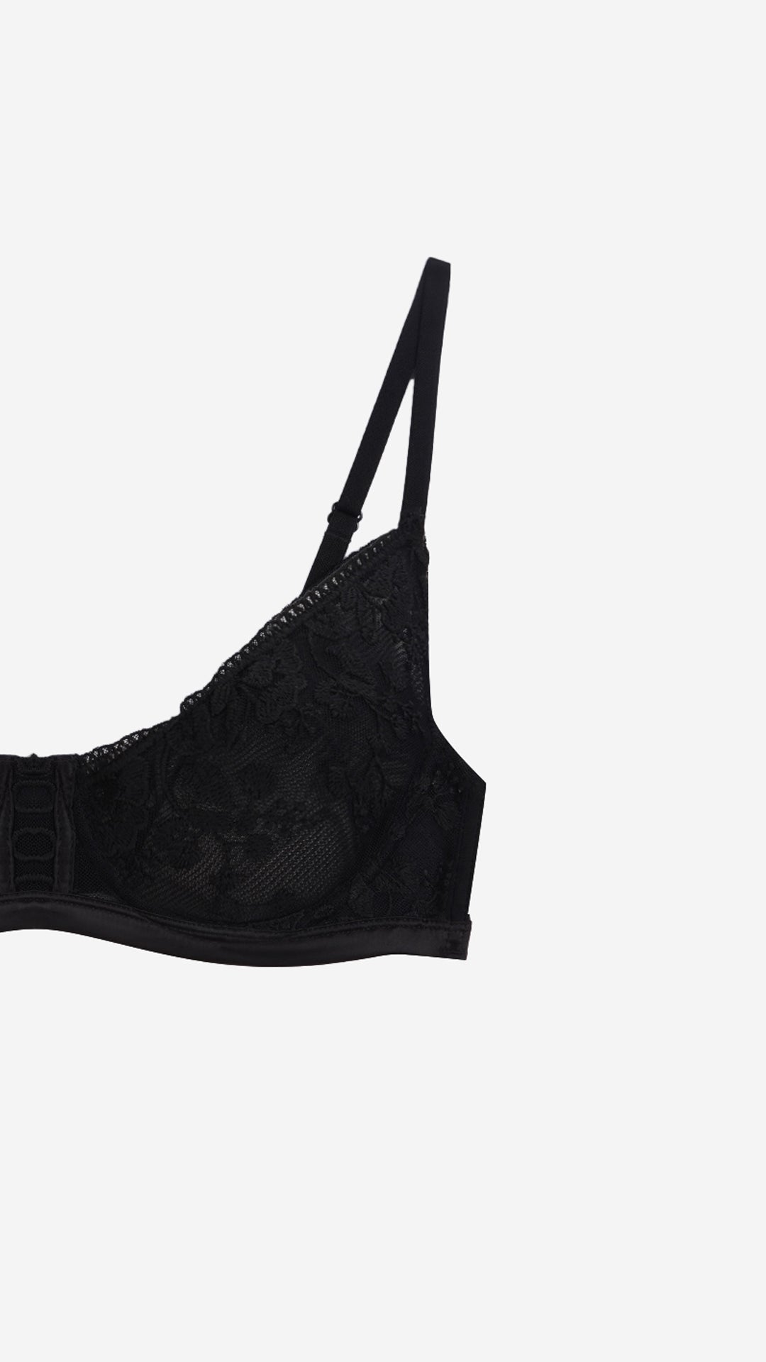 Floral Lace Mid-Coverage Bra | Non-Padded Wired Fancy Bra