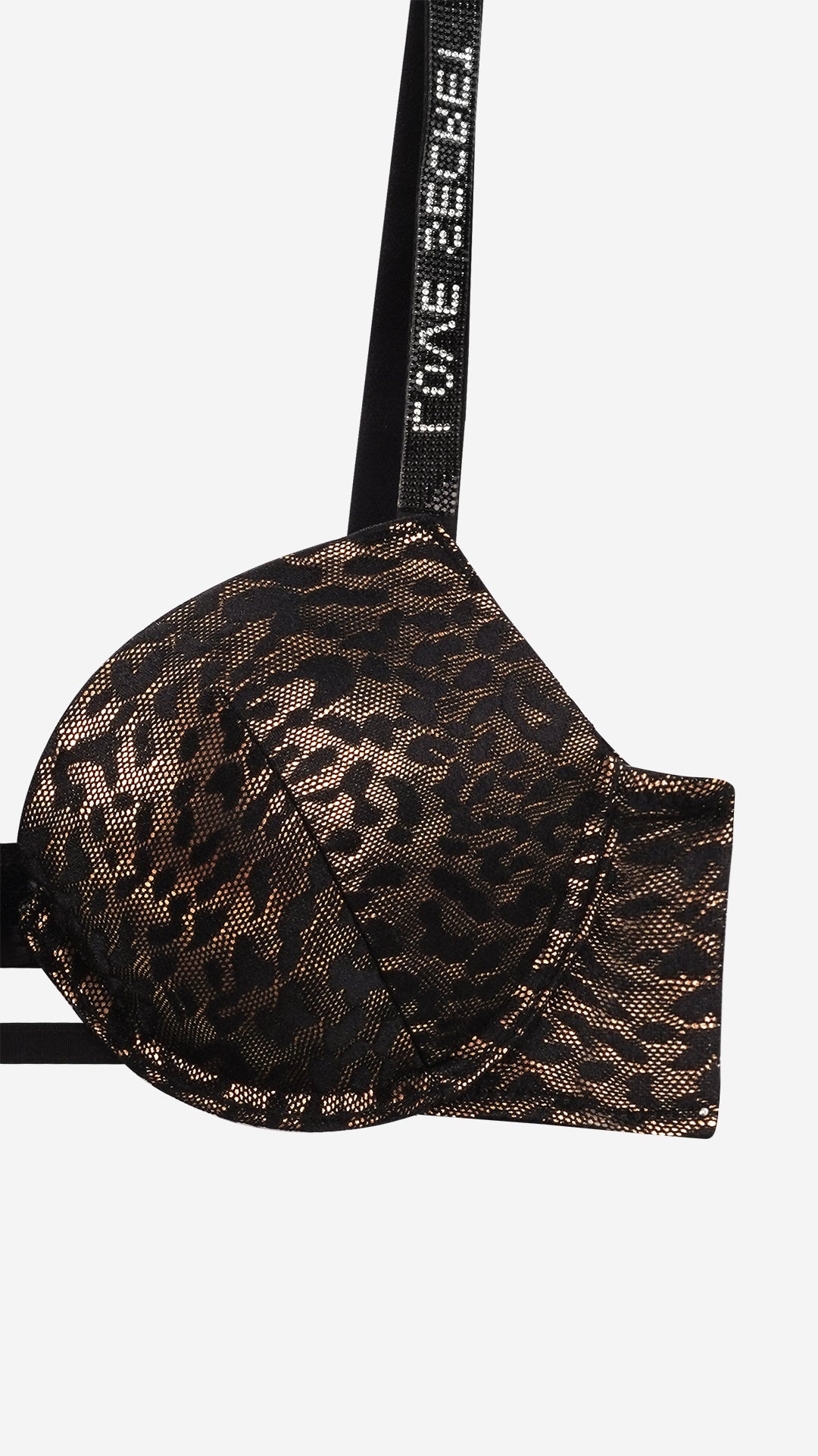 Leopard Print Lace Push-Up Padded Bra | Fancy Strap Bra