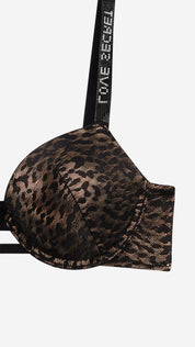 Leopard Print Lace Push-Up Padded Bra | Fancy Strap Bra