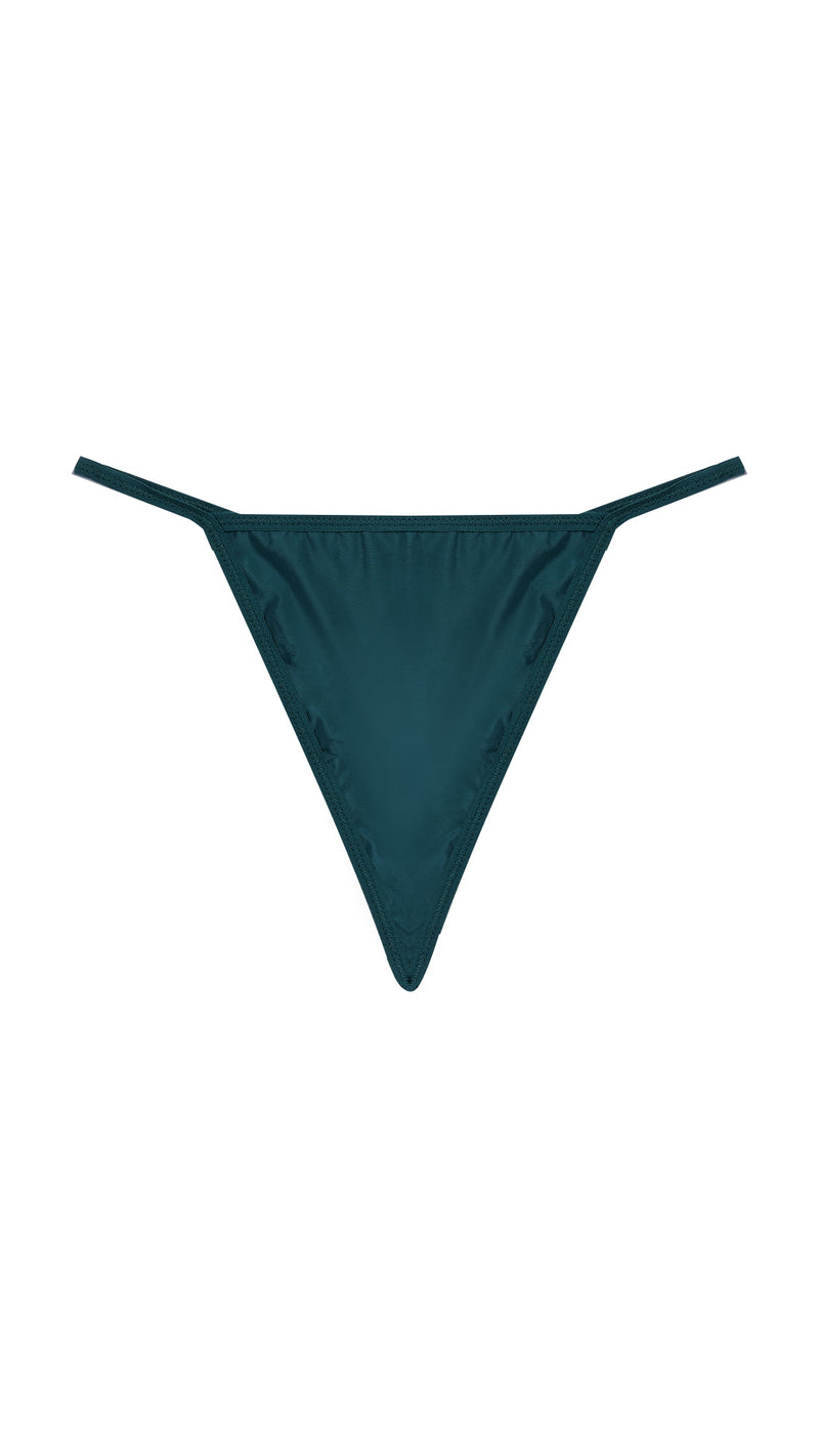 Teal thong, flat view