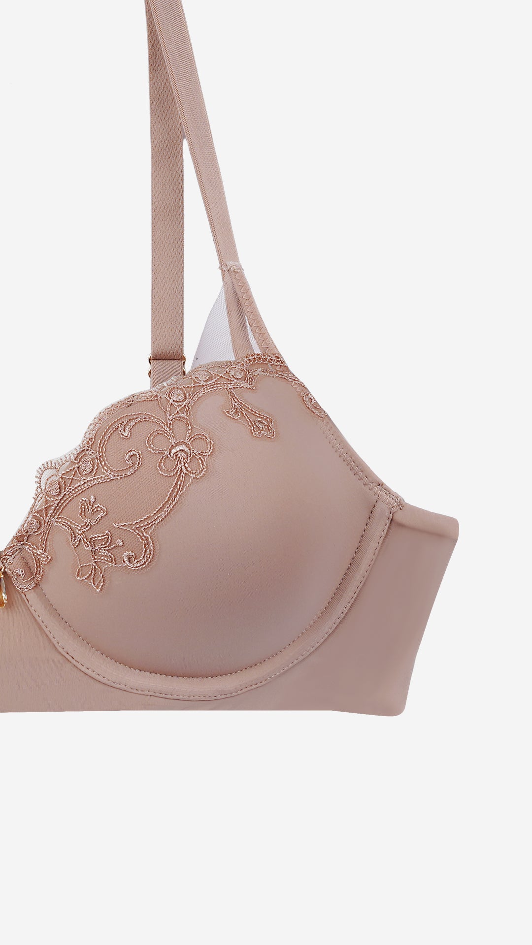 Nude Blush Padded Underwired Lace Bra