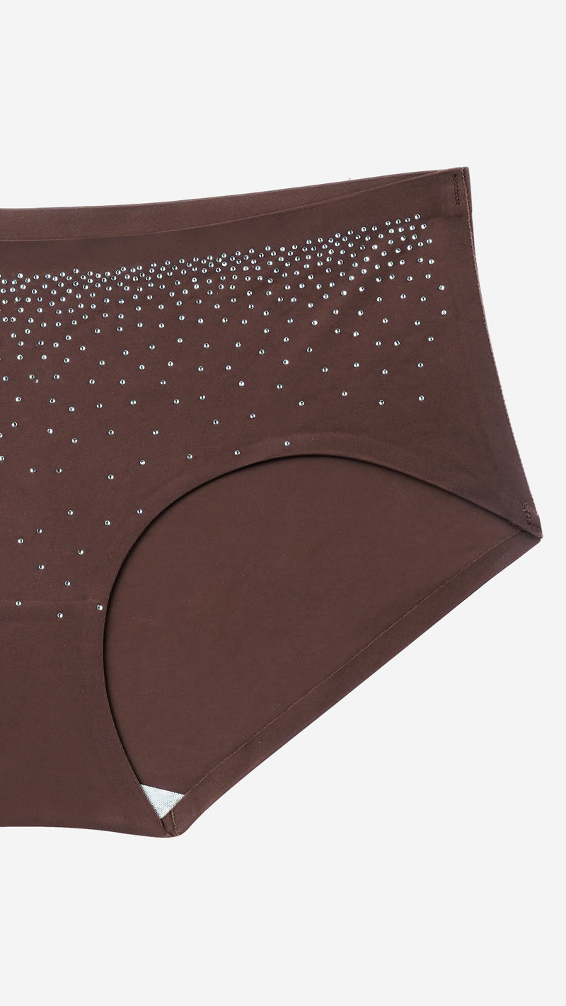 Coffee Diamante Hipster Panty, Classic Coverage