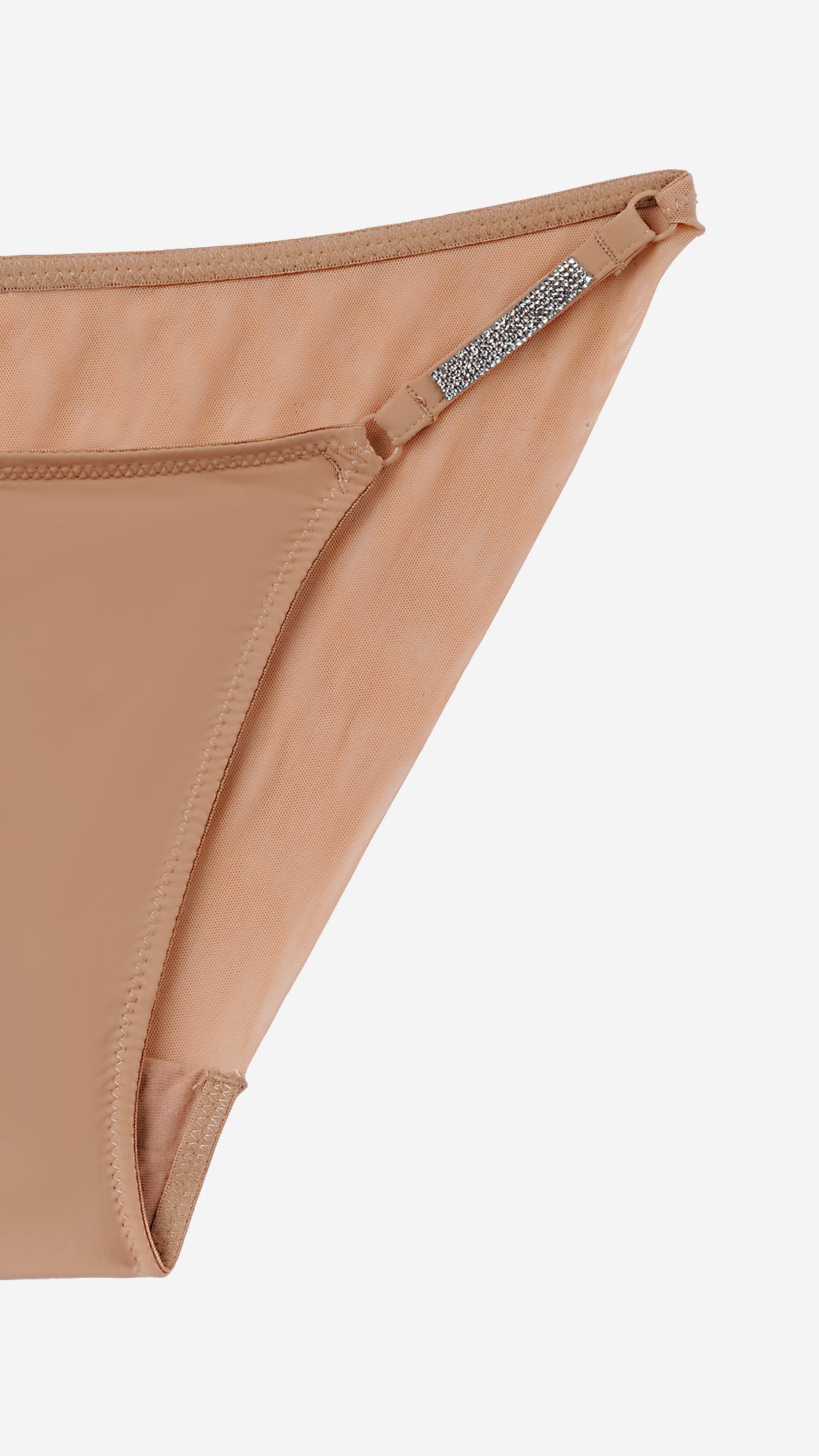 Toffee Strappy Diamante Trim Brief