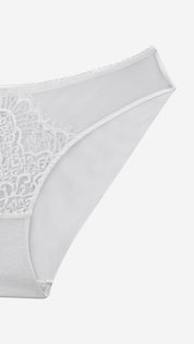 Sheer Mesh Lace Medallion Brief | Bridal Panty