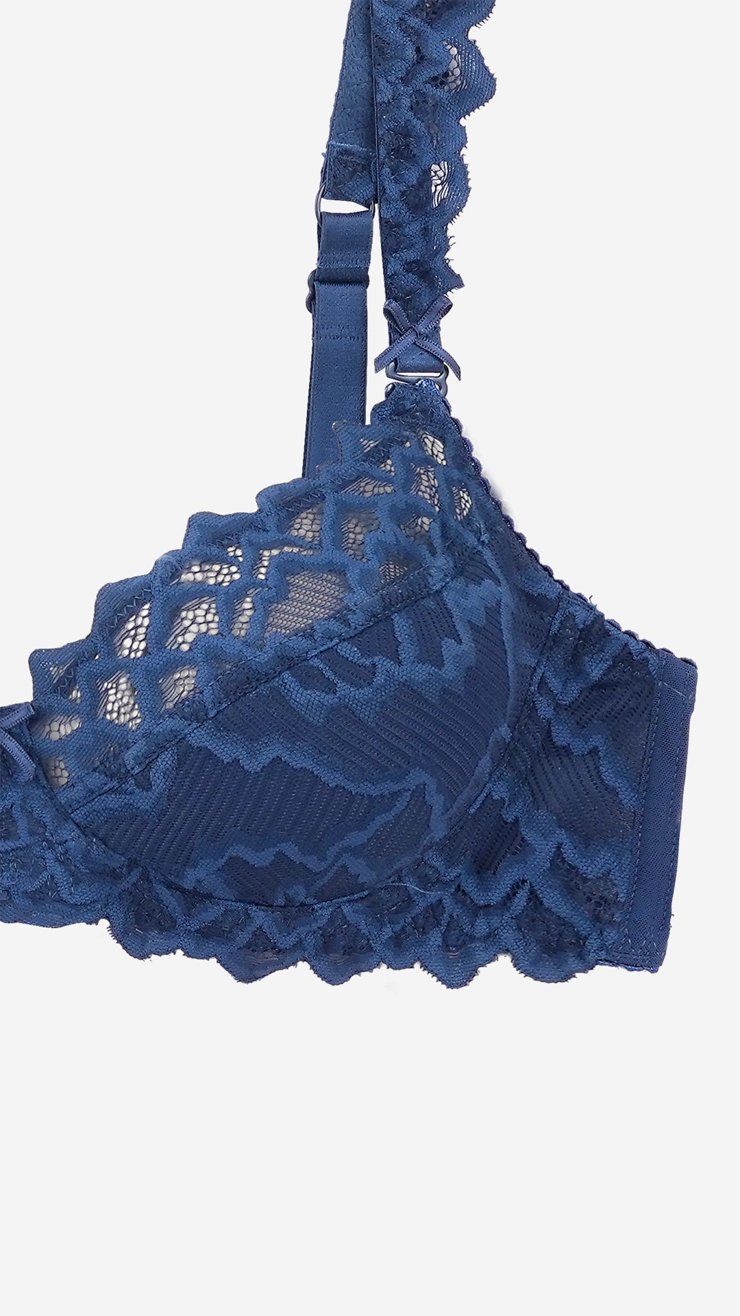 Navy Blue Scalloped Lace Signature Bra