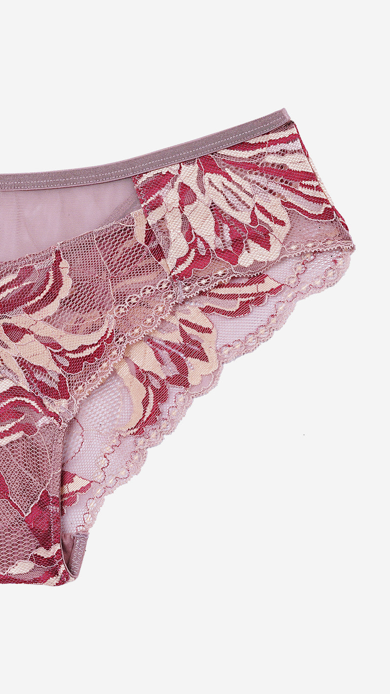 Mauve Floral Lace Hipster Panty